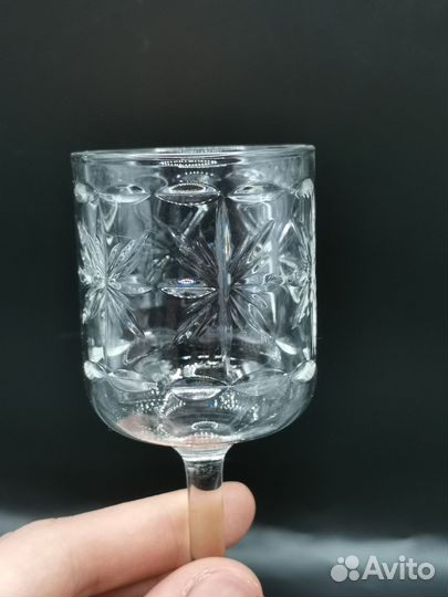Рюмки Бокалы Рюмочки Стекло Резьба СССР Винтаж