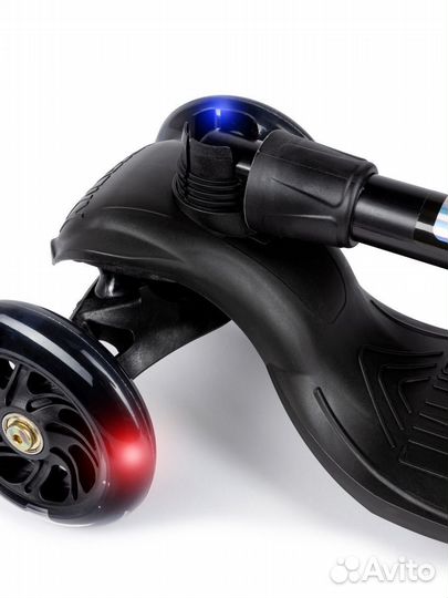 Самокат детский baby (светящиеся колеса) черный