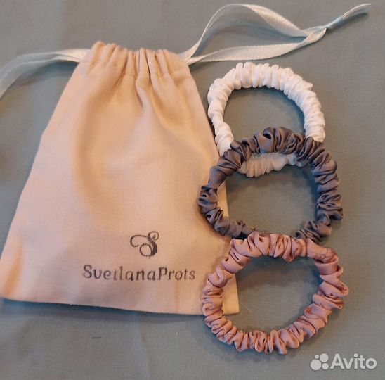 Набор резинок для волос 3шт., мешочек для хранения