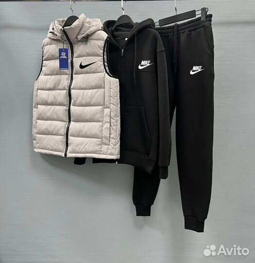 Спортивный костюм мужской тройка теплый на флисе