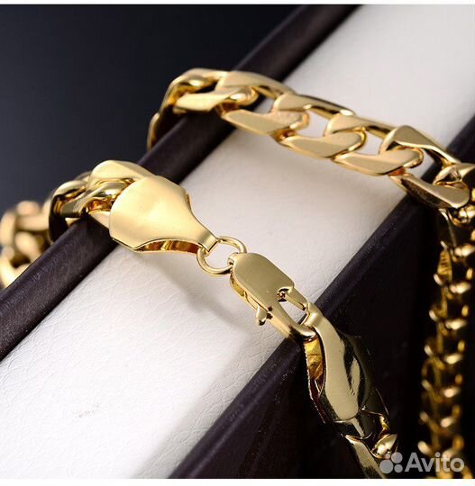 Прикольная мужская цепь под золото