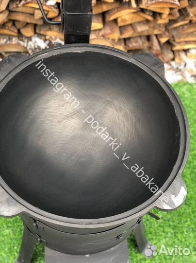 Чугунный казан 12 литров + печь с трубой + половни