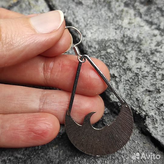 Серьги Луна в облаках
