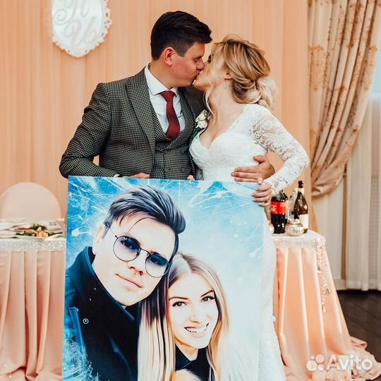 За 1 час Портреты печать по фото на холсте картины