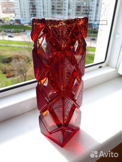 Ваза цветное стекло Неман Мурахвер