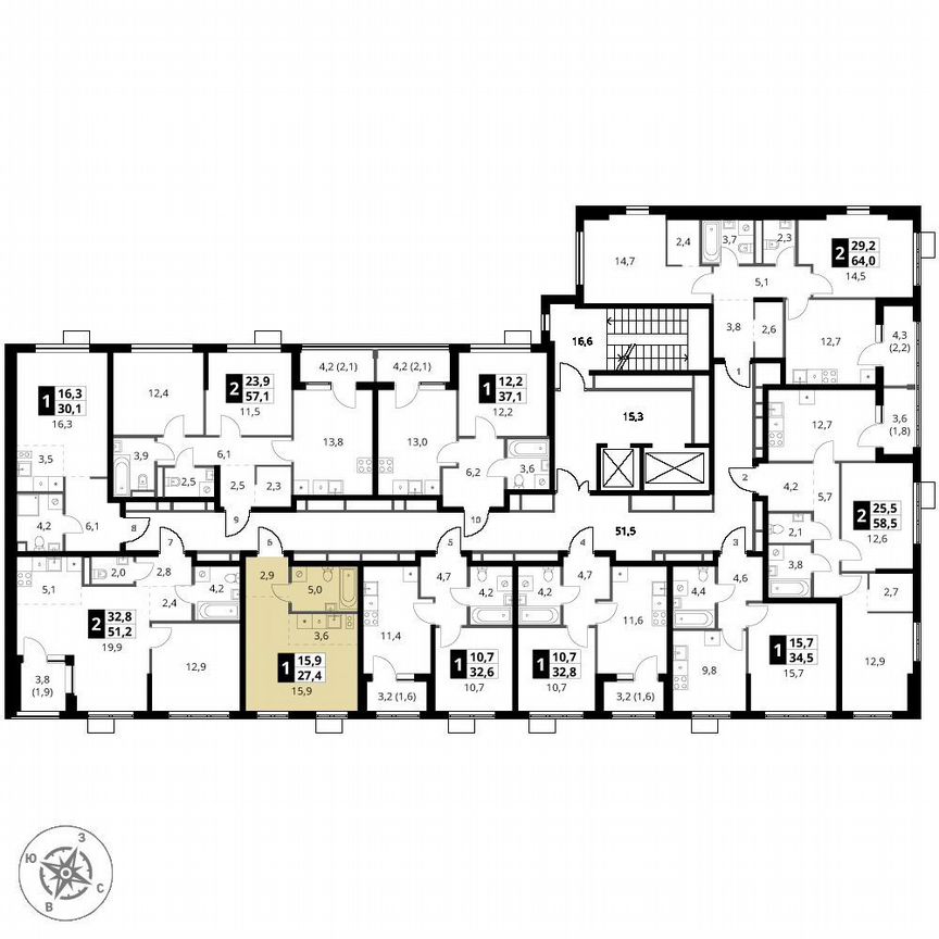 Квартира-студия, 27,4 м², 16/18 эт.