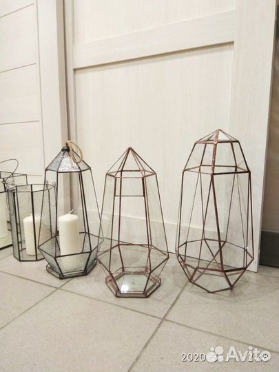 Каминные подсвечники из стекла