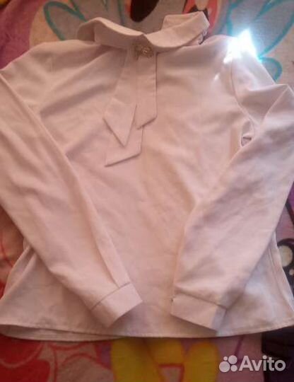 Блузка белая для девочки рост 146 152 нарядная