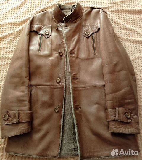 Кожаная дубленка мужская 52 54