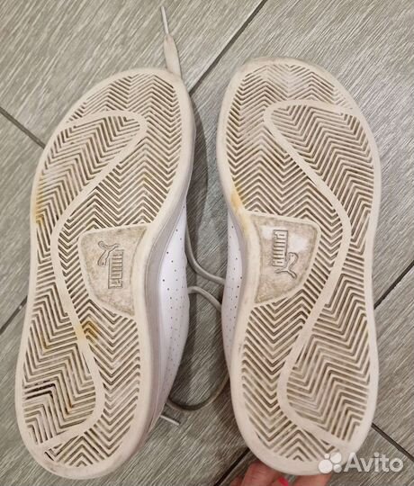 Кеды белые Puma, унисекс, размер 37.5