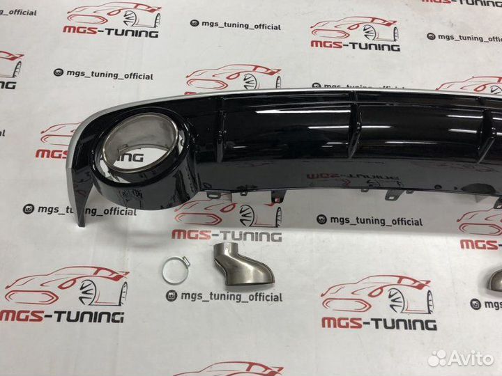 Диффузор на Audi A6 в стиле RS6 c насадками 14-18г