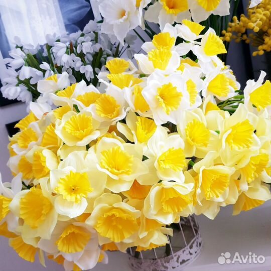 Букет нарциссов, искусственные цветы