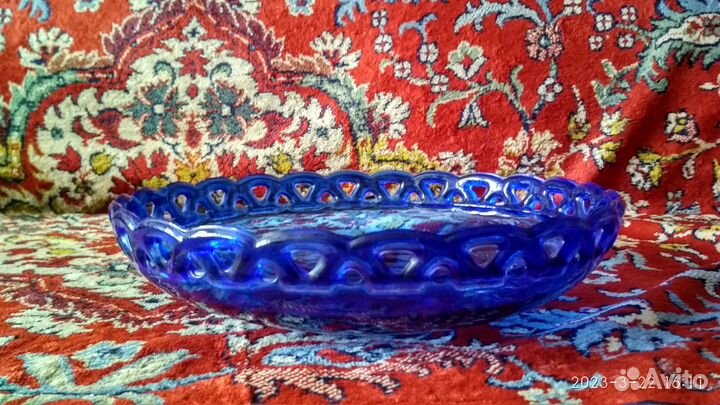 Большая хрустальная ваза для фруктов