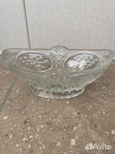 Новые хрустальные вазы лодочки в коробке СССР