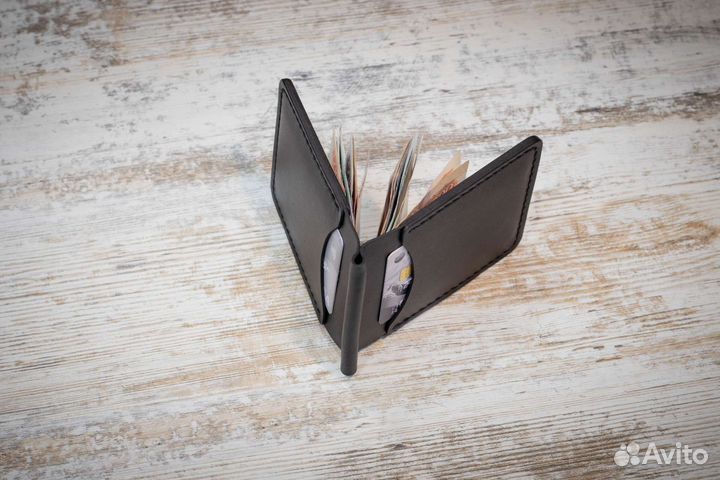 Зажим для денег из натуральной кожи