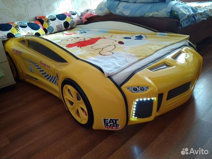 Кроватка машинка Ламба next (желтая)в наличии