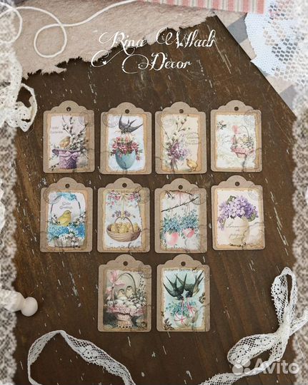 Набор бирок для декора ручной работы