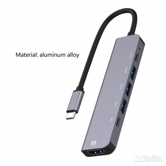 USB Хаб Type-C 6в1 на MacBook bronka UC90