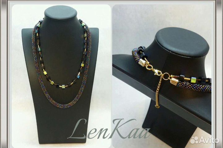 Жгут колье из бисера