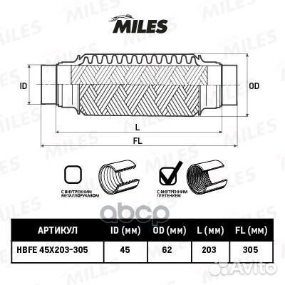 Труба гофрированная с патрубками и внутр. плете