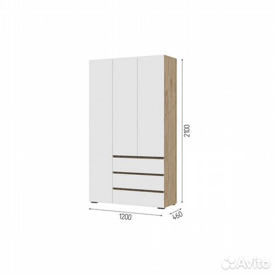 Шкаф 3-х створчатый 