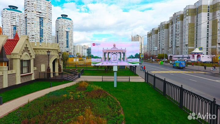 Светодиодный экран. Уличный 3*6 м. Р10