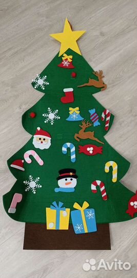 Фетровая ёлка на стену