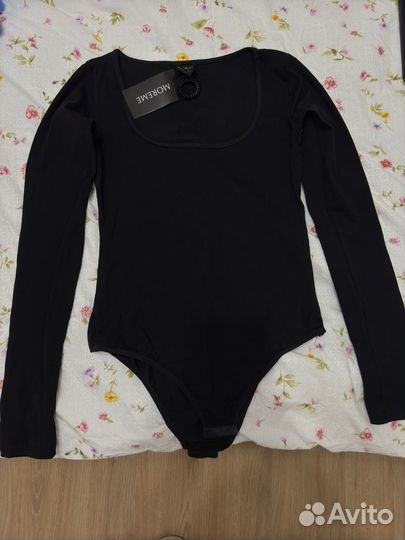 Боди женское черное с длинным рукавом