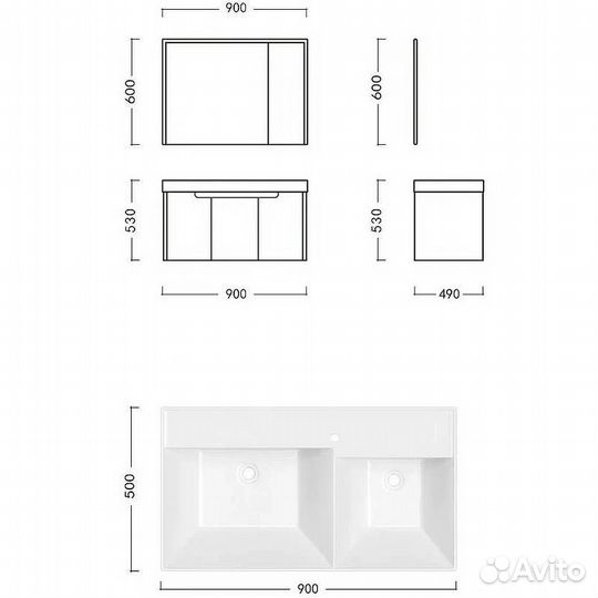 Мебель для ванной Cerutti Spa Maiella 90 серый