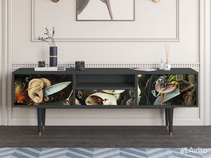 Тв-тумба T6 - Антрацит - The Garden of Earthly Del