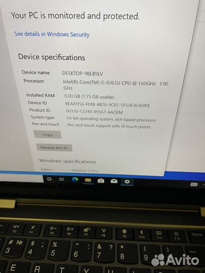 Lenovo ThinkPad X1 Yoga Gen 4 i5-8365/8gb/256gb