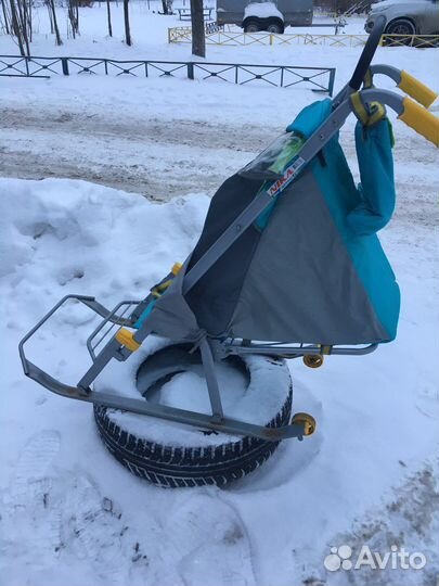 Детские зимние санки коляска