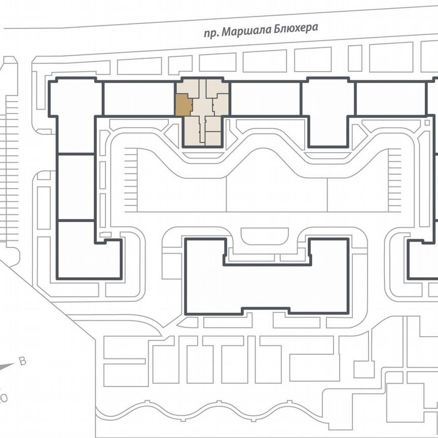 2-к. квартира, 53,7 м², 7/17 эт.