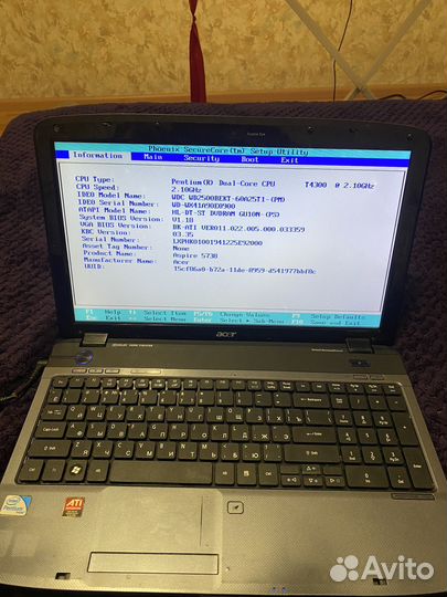 Acer aspire 5738z