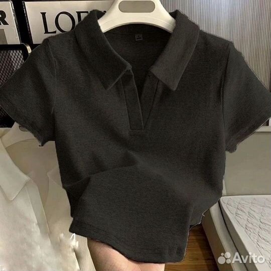 Поло топ черный 42