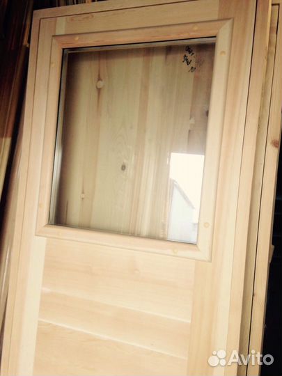 Двери банные (деревянные, с коробкой)