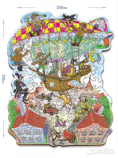 Фигурный деревянный пазл 