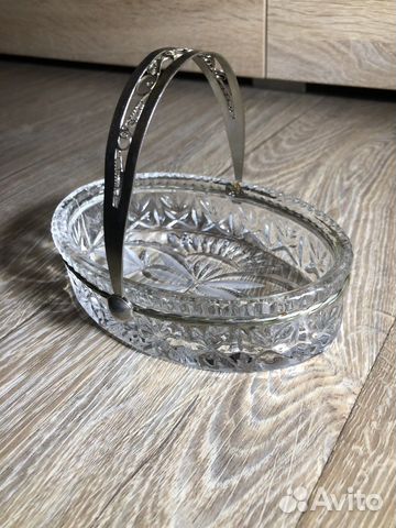 Ваза конфетница. Хрусталь. Скань. СССР