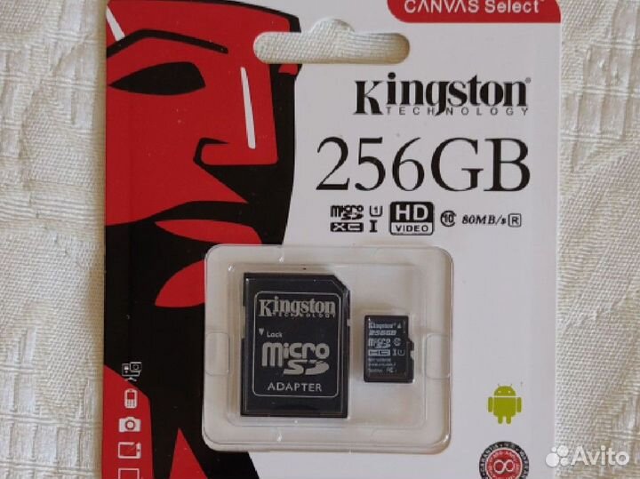 Карта памяти MicroSD 256Gb Kingston