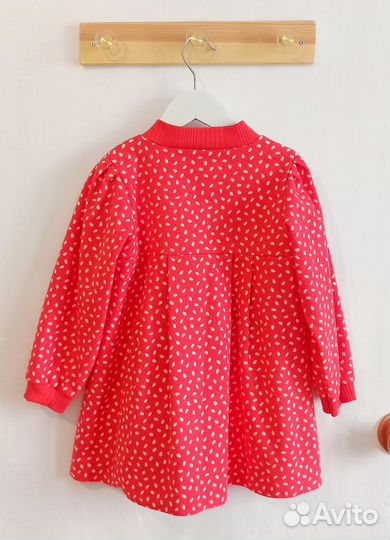 Платье детское фланель красное
