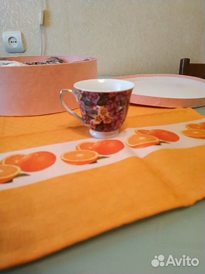 Чайный сервиз, Китай, 6 чашек, 6 блюдец, новые