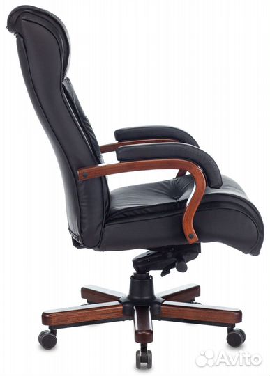 Кресло Бюрократ T-9926walnut черная кожа