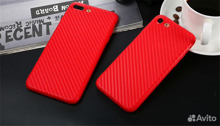 Чехол силиконовый Карбон