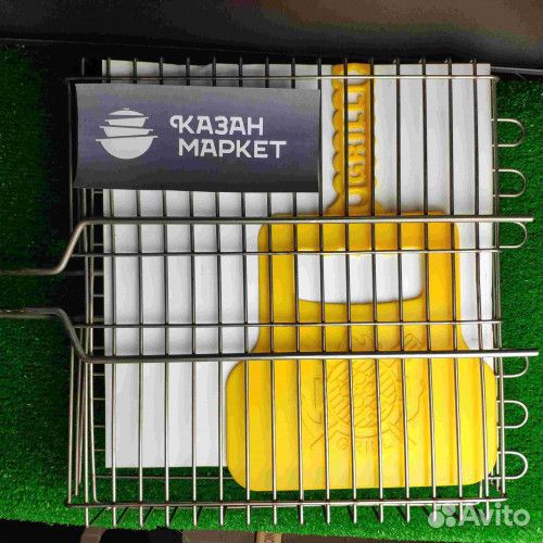 Решетка гриль барбекю из нержавейки, 390*350 мм