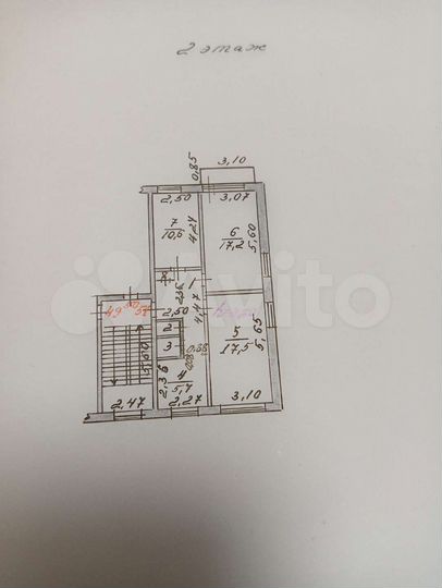 3-к. квартира, 61 м², 2/5 эт.