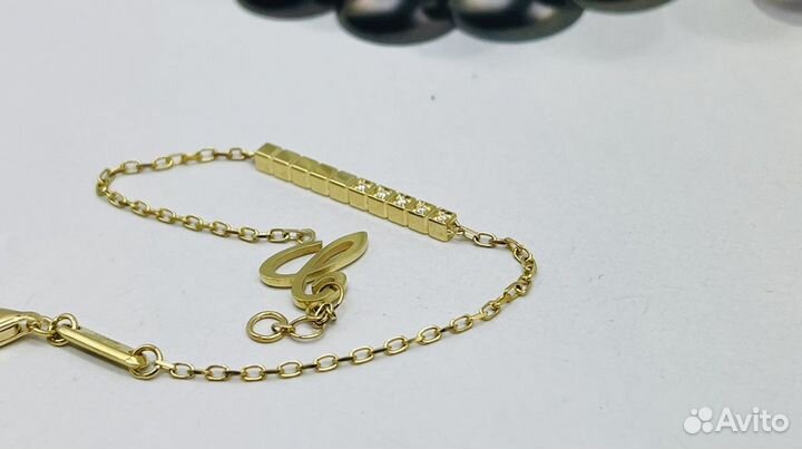 Золотой браслет chopard ice cube