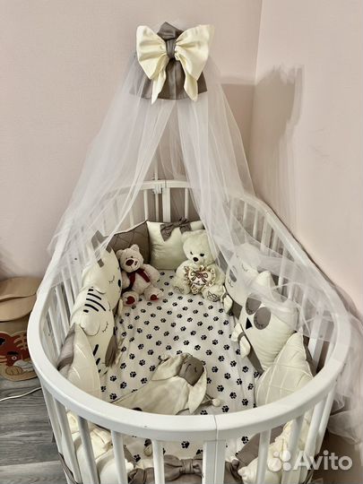 Детская кроватка с маятником 8в1