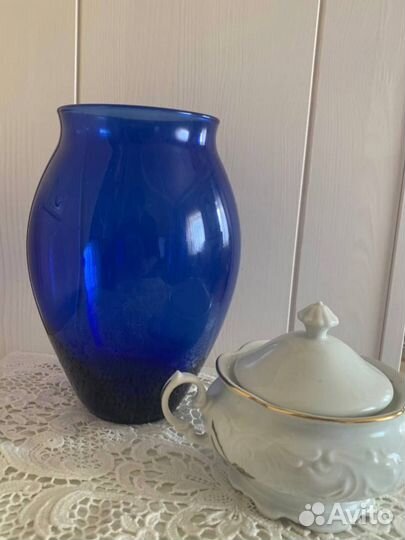 Вазы и графин цветное стекло