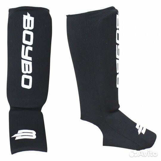 Защита голень-стопа BoyBo чёрная х/б (р. M)