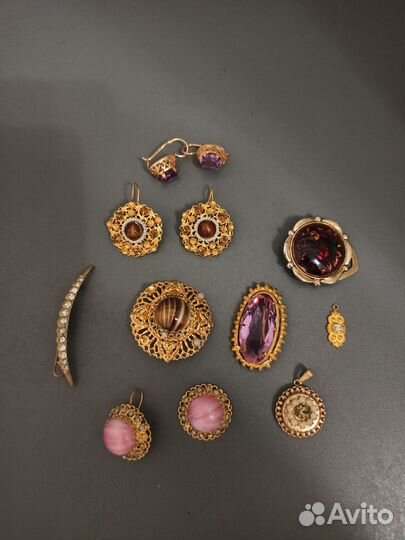 Винтажные броши, серьги СССР